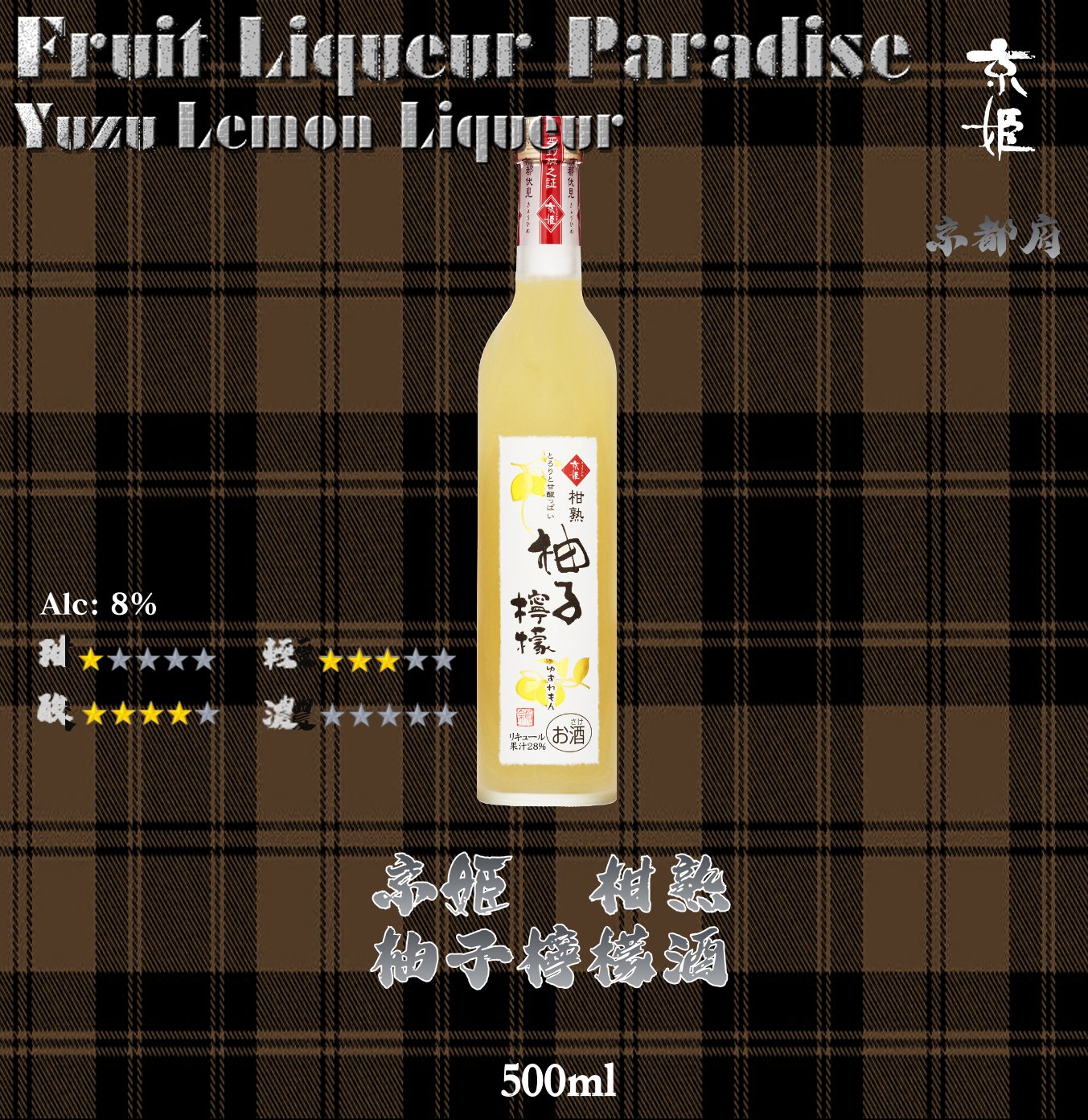京姫　柚子檸檬酒	500ml